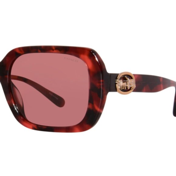 Coach Burgundy Solid Rectangular Ladies Sunglasses - Picture 2 of 2